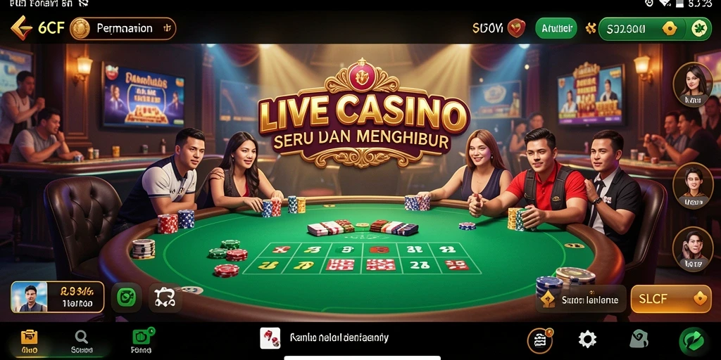 Tampilan gameplay Live Casino yang menegangkan dan interaktif.