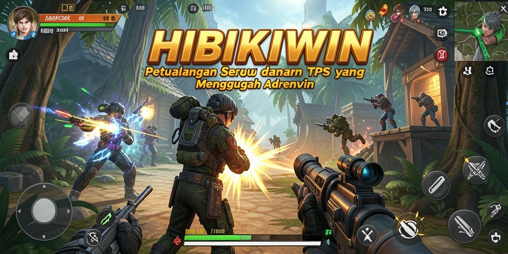 Gameplay TPS HIBIKIWIN yang mendebarkan dan penuh aksi.