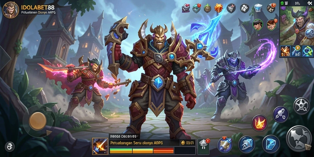 Tampilan gameplay mendebarkan dalam <strong>IDOLABET88</strong> dengan aksi pertarungan yang seru.