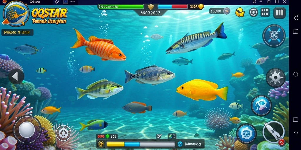 Screenshot gameplay QQSTAR menampilkan aksi menembak ikan yang seru.