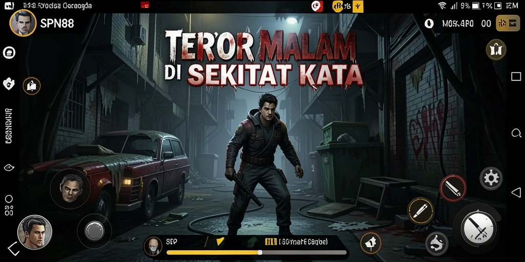 Tampilan gameplay menakutkan di SPN88 dengan suasana mencekam.